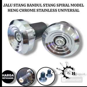 BANDUL STANG JALU STANG SPIRAL MODEL HENG CHROME STAINLES SATU SET UNIVERSAL HONDA YAMAHA SEMUA MOTOR