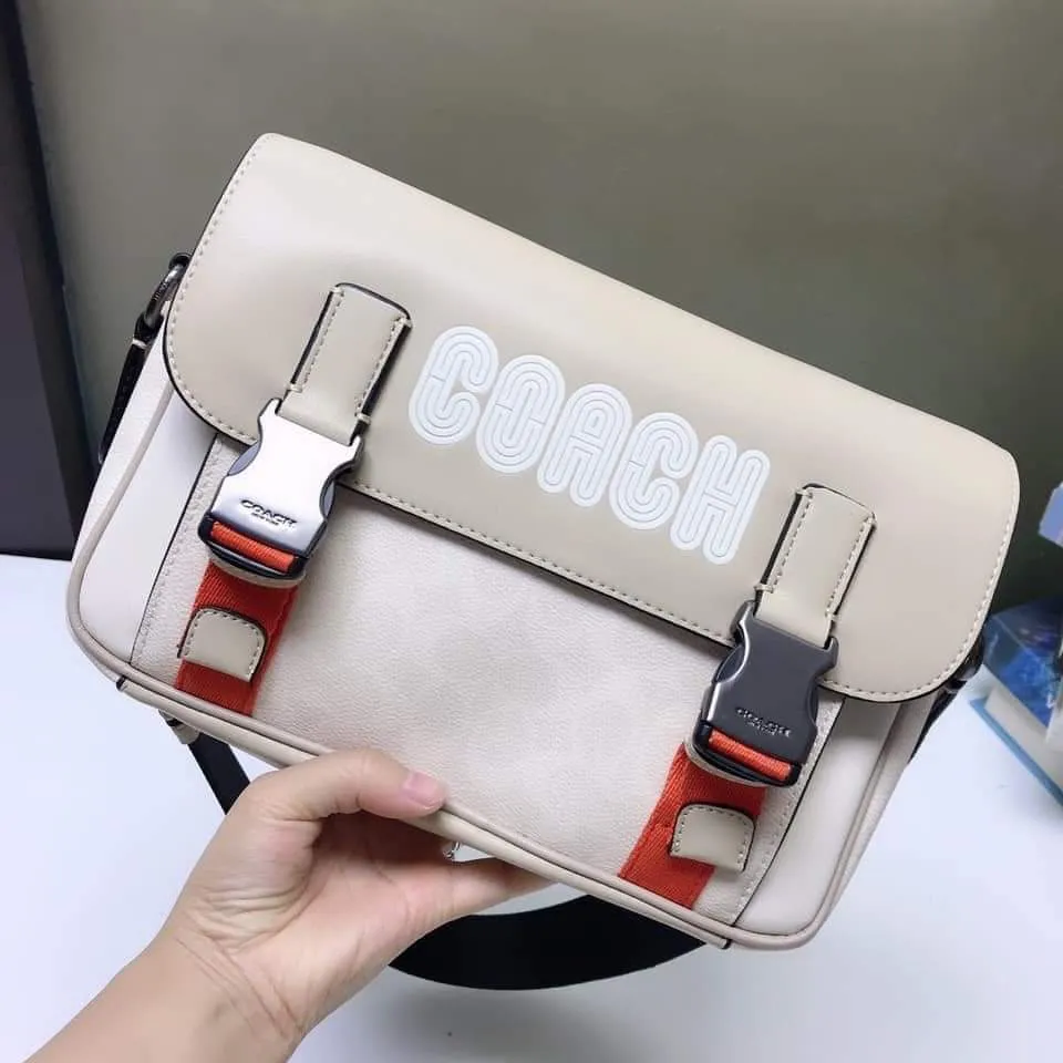 Coach Track Crossbody In Colorblock Signature Canvas Men 