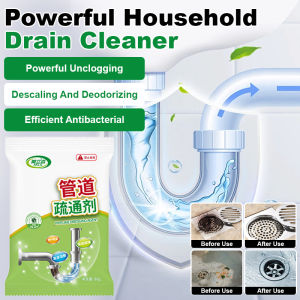 【Fast-Acting Formula】Pipe Unclogger Drain Cleaner Clog Remover Anti-Bacterial Safe for Pipes Kitchen Bathroom Sink Drain Decomposition