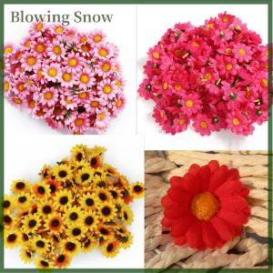 Blowing 100Pcs Artificial Gerbera Daisy Silk Flowers Heads For DIY Wedding Party