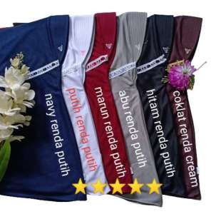 Hijab Instan Anak Sekolah Renda Putih Anak TK SD SMP SMA Tali Serut Samping