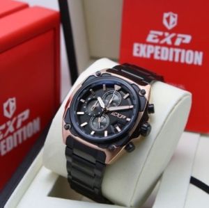 Jam Tangan Pria Expedition E 6835 EXP 6835 E6835 Original Garansi Resmi 1 tahun - Stainless Steel & Leather