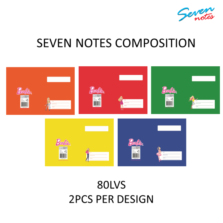 Seven Notes Composition Notebooks Color Coded Barbie #2 (10pcs) | Lazada PH