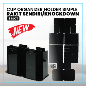 Rak Cup Holder / Rak Paper Cup Akrilik Simple 8 Slot