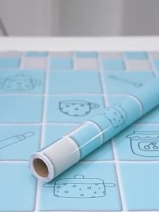 Thickened Kitchen Waterproof Oilproof Sticker Wallpaper Self-Adhesive High Temperature Resistant Wall Sticker Antifouling Wallpaper Countertop Cab不干胶壁纸耐高温 厨房防水防油贴纸墙纸