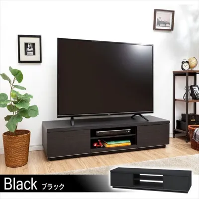 IRIS Ohyama BAB-150 ESCUBO Box Type TV Cabinet TV Console TV Table Width 150cm Black Oat/ White