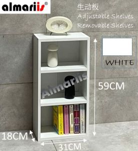 ALMARIIS® (SH203) 3 TIER ADJUSTABLE SHELF / 3 TIER UTILITY SHELVING / 3 TIER ADJUSTABLE BOOKCASE / 3 AJUSTABLE COMPART