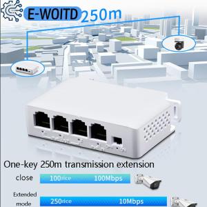 E-WOITD 4 Port PoE Extender Waterproof Poe Repeater For IP Port Transmission Extender For POE Switch NVR IP Camera
