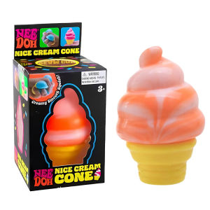 【Needoh Nice Cream Cone】Schylling Sensory Fidget Toy NEEDOH Ice Cream with Glitter filling Stress Reliever Fidget SEN Toy nee doh Squishy Stress Relief Fidget Toy Soft Squeeze Toy Boy Girl Toy for kids