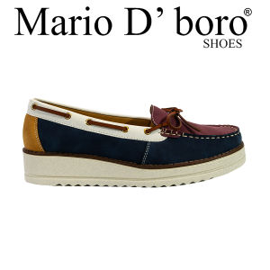 Mario D Boro Shoes Womens Nubuck Leather Loafers LX 27206 with Plaid Pattern and Embroidery Detail C60