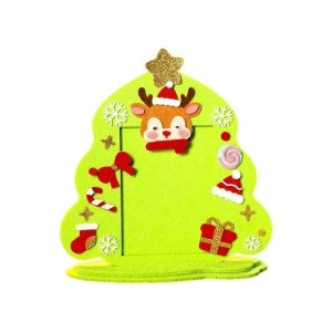 DITIPOO Ông già Noel Khung ảnh Giáng sinh tự làm 4 inch Cây thông Noel Tất Giáng Sinh Khung ảnh Giáng sinh bằng vải không dệt Sáng tạo Người tuyết Đồ chơi Giáng sinh Trường mẫu giáo