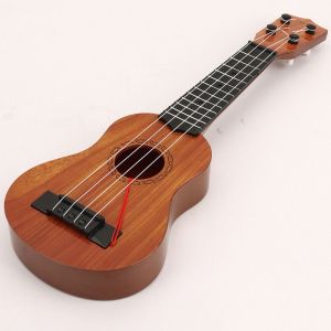YOUSHI TOP 4 dây Đồ chơi nhạc cụ ukulele Đồ chơi yukrili Núm dây có thể điều chỉnh Đồ chơi mô phỏng đàn Ukulele Đồ chơi giải trí Cổ điển Đồ chơi guitar nhỏ Đồ chơi trẻ em