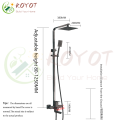 KOYOT 304 Stainless Steel Matte Black Bathroom Hot and Cold Square Shower Set with Rainfall Shower Head High Pressure Toilet Bidet Sprayer Storage Shelf Telephone Shower Head Four Way Wall Mounted Height adjustable 360 ° rotation Cold and Hot Water. 