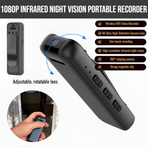 1080p Infrared Night Vision Portable Recorder Wearable Wireless Cam Portable Micro Camera Body Cam Pocket Loop Recording Cam