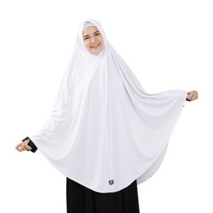 kerudung syari khimar super jumbo XXXL bergo pet/jilbab umroh haji khusus putih