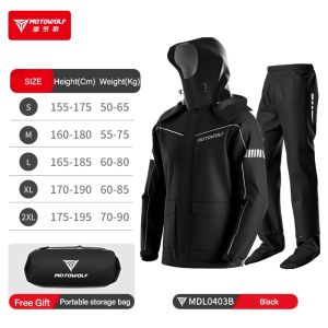 MOTOWOLF show cover rain coat motorcycle baju hujan Sport raincoat Riding Waterproof rain suits