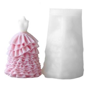 Không tay buổi tối váy Silicone khuôn cho đám cưới ăn mặc làm xà phòng khuôn handmade nhà khuôn trang trí