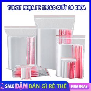 Túi Zip PE Trong Suốt - Túi Zip Viền Đỏ (100g 200g) Loại Dày Có Khóa Bấm Miệng Tiện Dụng - Túi Nhựa Trong Đựng Đồ Đa Năng