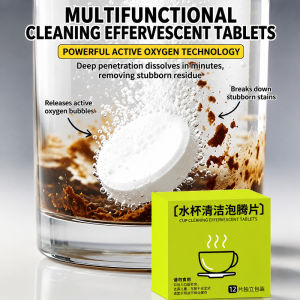 Effervescent Cleaning Tablets For Water Bottles And Cups/Automatic Descaling/No Residue/Multipurpose Cleaner/For Office Kitchen Cafes/All Ages