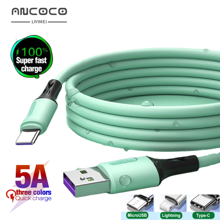 5A Fast Charging Cable Liquid Silicone Data Sync Transmission Type