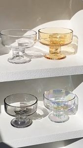 Makery 200ml Glass Ice Cream Cup Dessert Pudding Bowl Multifunctional Glass Food Cup for Cocktail Party 1Pc