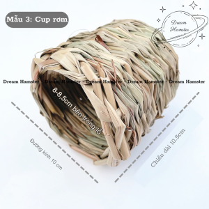 Nhà rơm tổ rơm nơi trú ẩn nhà ngủ đồ chơi làm từ cỏ rơm dành cho hamster thỏ bọ nhím và thú nhỏ khác