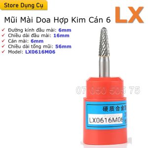 6-16mm Mũi mài doa hợp kim cán 6 LX | Cùi thơm cán 6 ly | Mũi mài hợp kim Vonfram siêu cứng chuyên mài kim loại gỗ nhựa