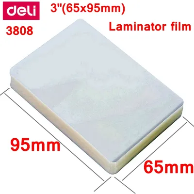 【Mingle Store】 1 Bag 100sheets Deli 3808 Thermal Laminating Film 3 65x95mm Size 70 Mic Photo Documents Pet Hot Laminator Film Pounch Film