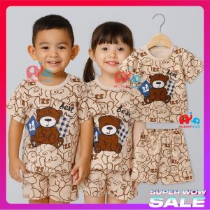 Cartoon Comel Set Newborn Boy Girl Matching Top And Pants Set With Short Sleeves. Perfect For Infants Up To 3 Years Old And Crafted With High-Quality Materials For Comfort And Style