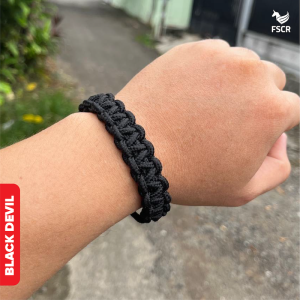 Gelang BLACK DEVIL - Gelang Sulam/ Rajut Warna Hitam
