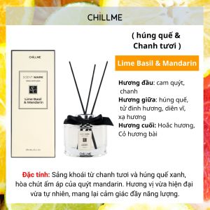 Tinh dầu thơm phòng hương nước hoa 180ml Chillme cắm que tỏa hương khử mùi lâu Reed Diffuser