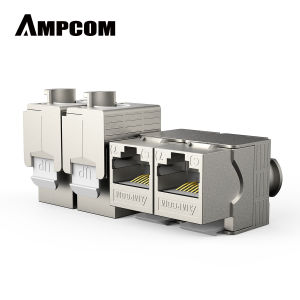 AMPCOM CAT7 Keystone Jack 5/10 PCS RJ45 CAT7 Tool-Less STP Shielded Keystone Jack Self-Locking CAT7 Keystone Zinc Alloy Module Coupler Adapter Wall Plate