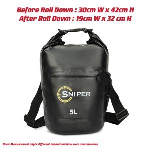 35)HIGH QUALITY 5L 10L 20L 30L SNIPER WATERPROOF BAG IP X6 DRY BAG OUTDOOR BAG Backpack(Two Straps) With Side Pocket