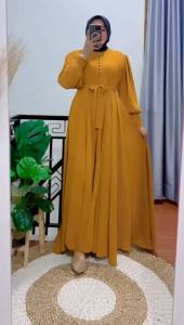 REALPICT GAMIS CASUAL BAHAN CERUTY LD 110 PB 140 ZIPER BELAKANG FREE TALI PINGGANG TERBARU TERMURAH BEST SELLER PREMIUM