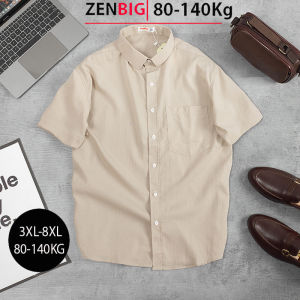 Áo Sơ Mi Nam Big Size ZENBIG Áo sơ mi vải đũi ngắn tay cổ bẻ mềm mịn thoáng mát