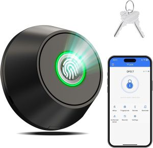 Biometric Smart Door Lock Keyless Entry - 10-Month Battery Life APP Control & Auto-Lock IP66 Waterproof Easy Installation with 2 Backup Keys