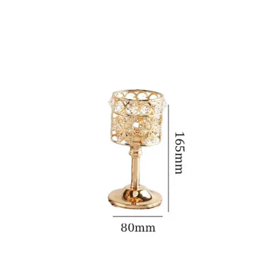 3PCS Golden Crystal Tea Light Candle Holder Sparklers Wedding Candelabra