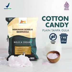 Bubuk Minuman Cotton Candy Plain Tanpa Gula 1 kg - Serbuk Permen Kapas Premium JPS [plain-trending]