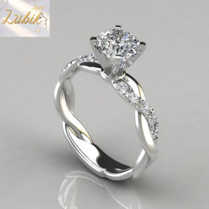 LUBIK Women Fashion 925 Sterling Silver Ring Three Tone 18k Rose Gold Diamond Ring Sapphire Bride Princess Wedding Band Engagement Party Anniversary Christmas Gift Ring Size 5-11 ring for women Other rings