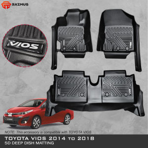 Toyota VIOS 2014 to 2018 OEM 5D Deep Dish Matting (3pcs/set)