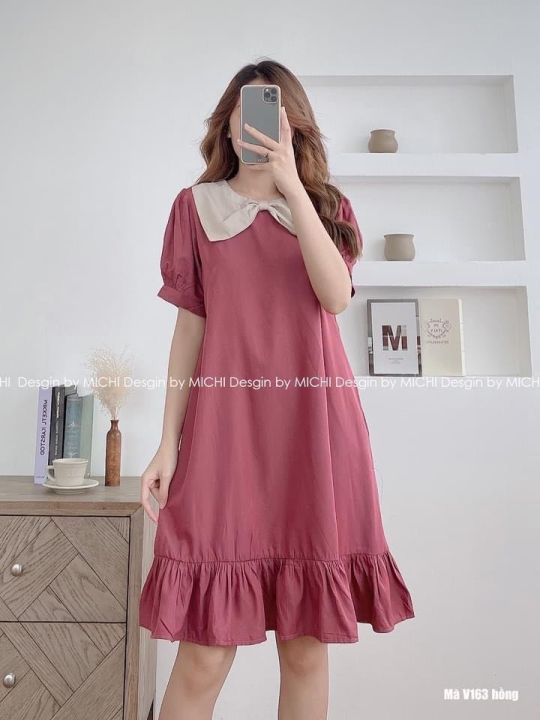 Đầm xuông Michi House Đầm Suông Nữ Đuôi Cá Cổ Tim Chất Xốp Mát Mẻ Mặc Bốn  Mùa Màu Sắc Trẻ Trung Freesize V395 - Đầm, váy nữ | ThờiTrangNữ.vn
