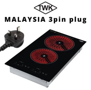 T W K brand induction cooker 1800W + 1200 W double burner high temperature resistant high grade tempered glass