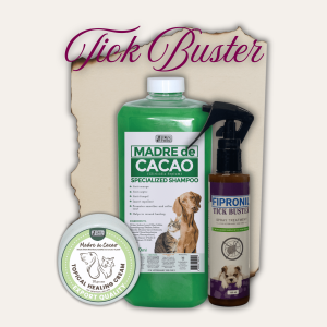 PETSCHOICE - Anti Galis Kati Kamot Madre de Cacao Specialized Shampoo 1Liter with Tick Buster Spray 100mL & Healing Cream 10g For Dogs & Cats