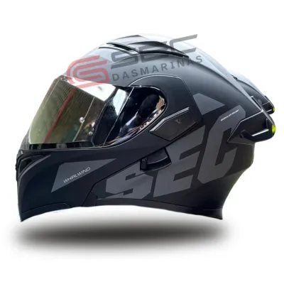 SEC Whirlwind Black Black Modular Helmet