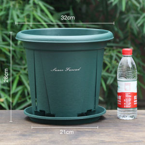 กระถางต้นไม้ กระถางต้นไม้พลาสติก กระถางสไตล์มินิมอล พร้อมจานรอง และทนทาน มี 3 ขนาด