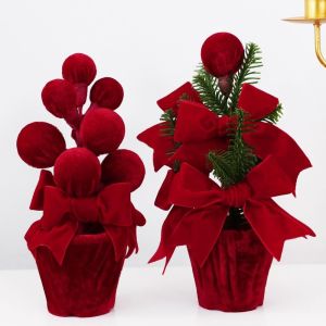 MIRELAE Nơ Đồ trang trí cây thông Noel mini Nhung Có thể tái sử dụng. trang trí Giáng sinh Chất lượng cao. Kích thước nhỏ. Đồ trang trí bàn Giáng sinh Trong nhà
