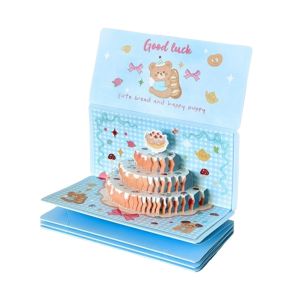 HOUCHU 6 Slots Folding Birthday Red Envelope Best Wishes 3 D Pop-Up Packing Red Envelope Greeting Card Traditional Lucky Money Envelope Birthday Celebration