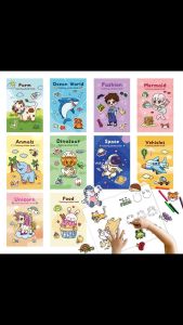 Buku Mewarna Kids Coloring Sticker Book Educational Drawing Activity Book Fun Learning Painting Book