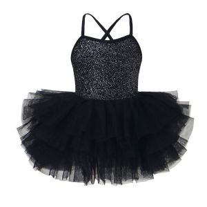 HORIZONSTORE63RE8 Sequin Girl Ballet TuTu Dress Cross Strap Fluffy Ballet Performance Clothes Professional Princes Dress Kids Ballet Skirts Gymnastic