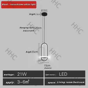 Nordic chandelier ceiling lamp minimalist modern restaurant chandelier bedside chandelier three-color dimming